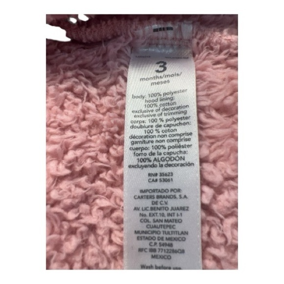 Carter's Pink Sherpa Baby Footie - Picture 5 of 5